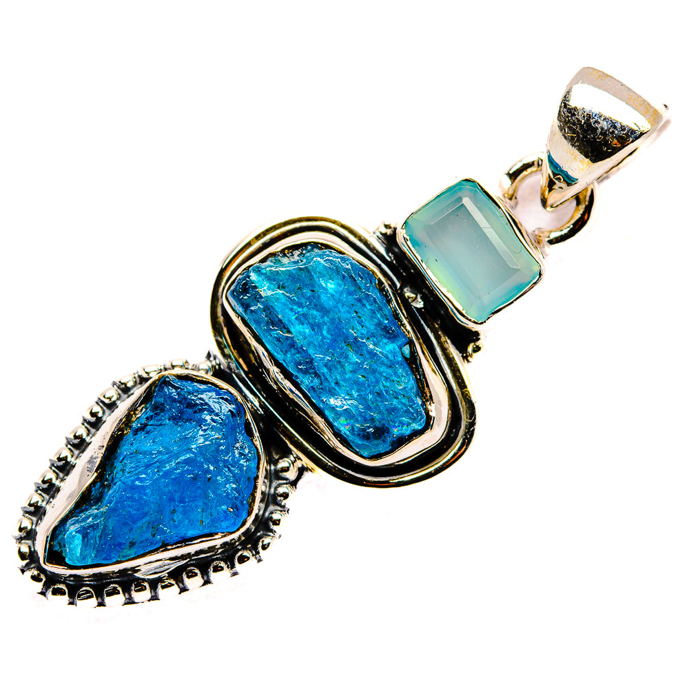Apatite, Aqua Chalcedony Pendants handcrafted by Anasilvercos - PD36227 - Photo 2