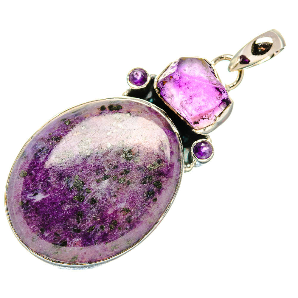 Charoite, Amethyst Pendants handcrafted by Anasilvercos - PD36258 - Photo 2