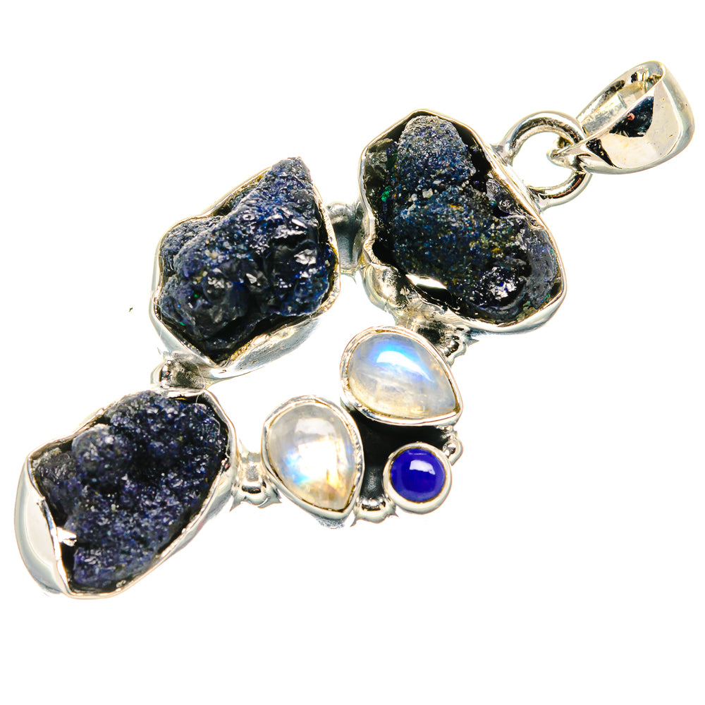 Azurite, Rainbow Moonstone, Lapis Lazuli Pendants handcrafted by Anasilvercos - PD36271 - Photo 2