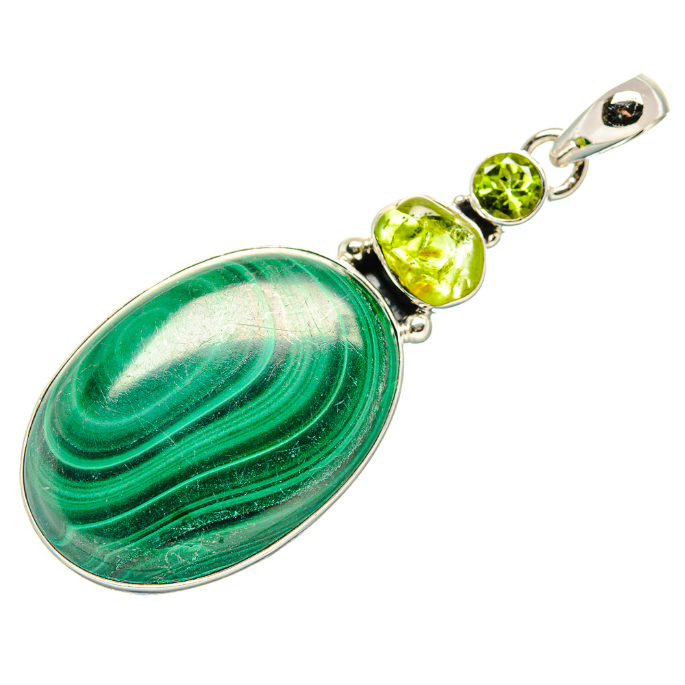 Malachite, Peridot Pendants handcrafted by Anasilvercos - PD36273 - Photo 2