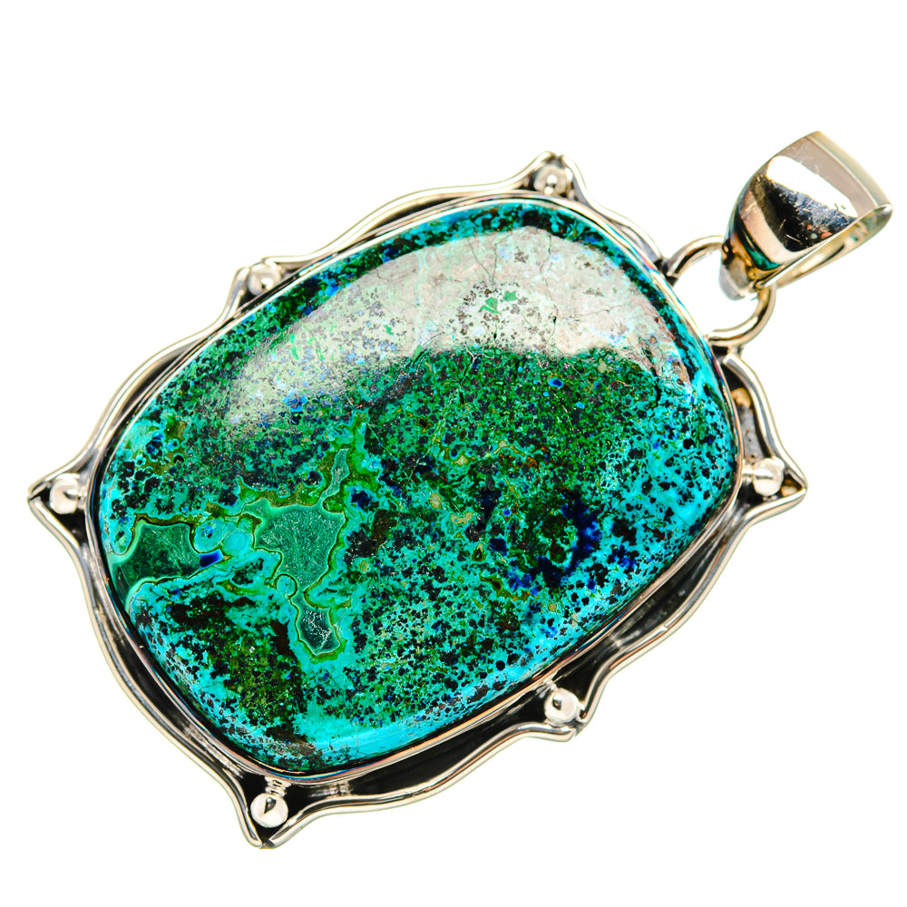 Malachite In Chrysocolla Pendants handcrafted by Anasilvercos - PD36275 - Photo 2