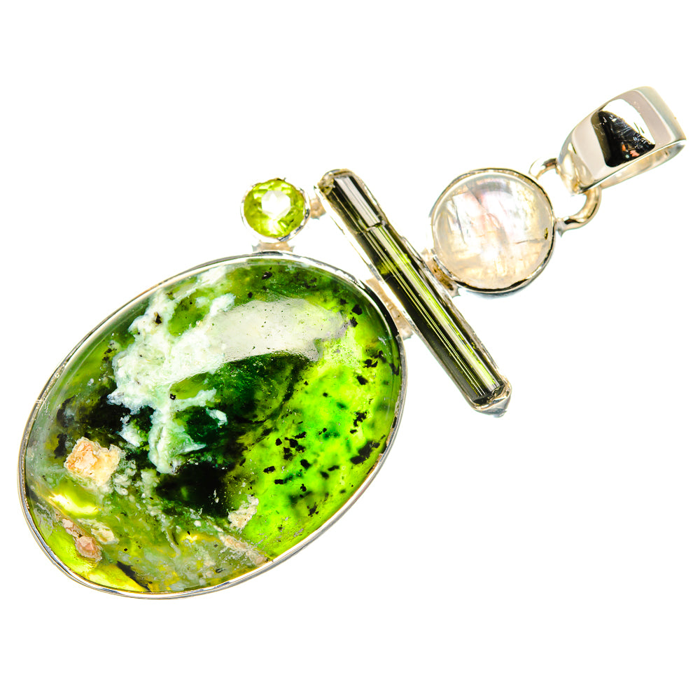 Rainforest Opal, Rainbow Moonstone, Peridot Pendants handcrafted by Anasilvercos - PD36276 - Photo 2