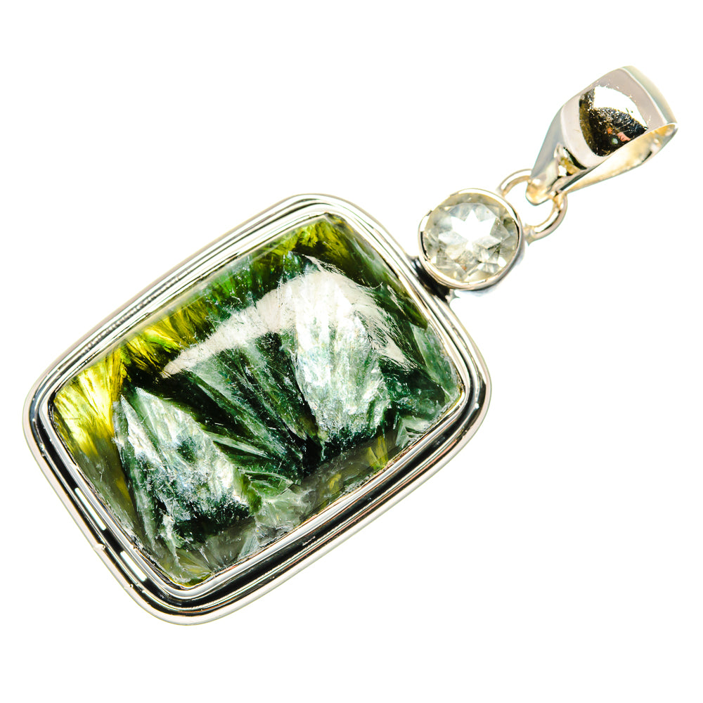 Seraphinite, White Quartz Pendants handcrafted by Anasilvercos - PD36277 - Photo 2