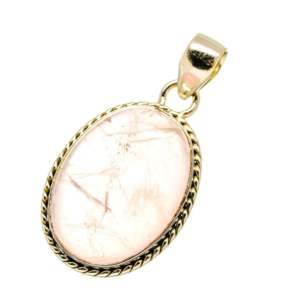 Rose Quartz Pendants handcrafted by Anasilvercos - PD3633