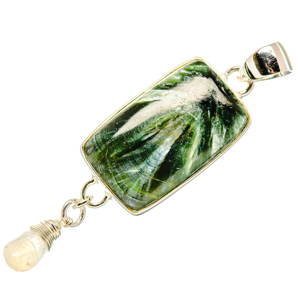 Seraphinite, Rainbow Moonstone Pendants handcrafted by Anasilvercos - PD36408 - Photo 2