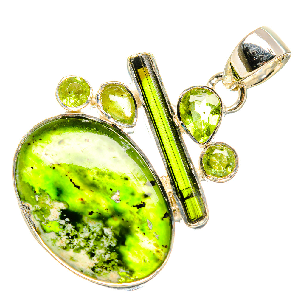 Rainforest Opal, Green Tourmaline, Peridot Pendants handcrafted by Anasilvercos - PD36409 - Photo 2