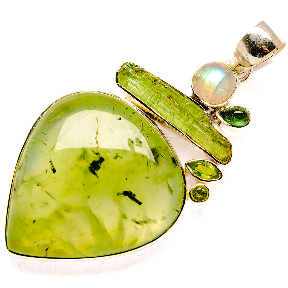 Prehnite, Peridot, Rainbow Moonstone Pendants handcrafted by Anasilvercos - PD36418 - Photo 2