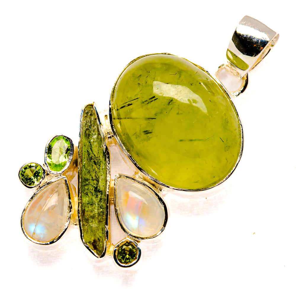 Prehnite, Peridot, Rainbow Moonstone Pendants handcrafted by Anasilvercos - PD36438 - Photo 2
