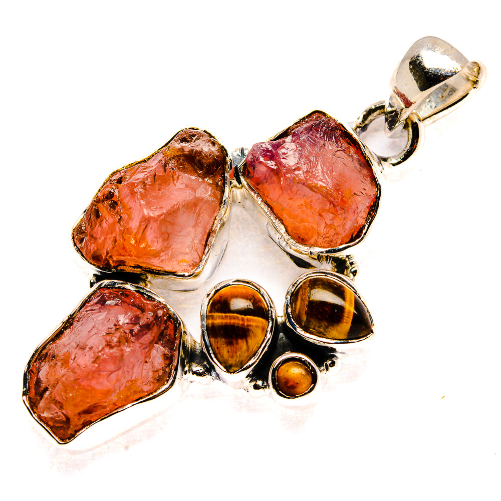 Rose Quartz, Tiger Eye Pendants handcrafted by Anasilvercos - PD36442 - Photo 2