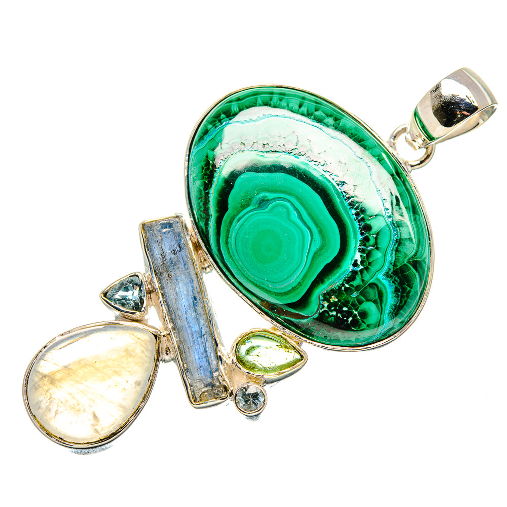 Malachite, Rainbow Moonstone, Kyanite, Peridot Pendants handcrafted by Anasilvercos - PD36462 - Photo 2
