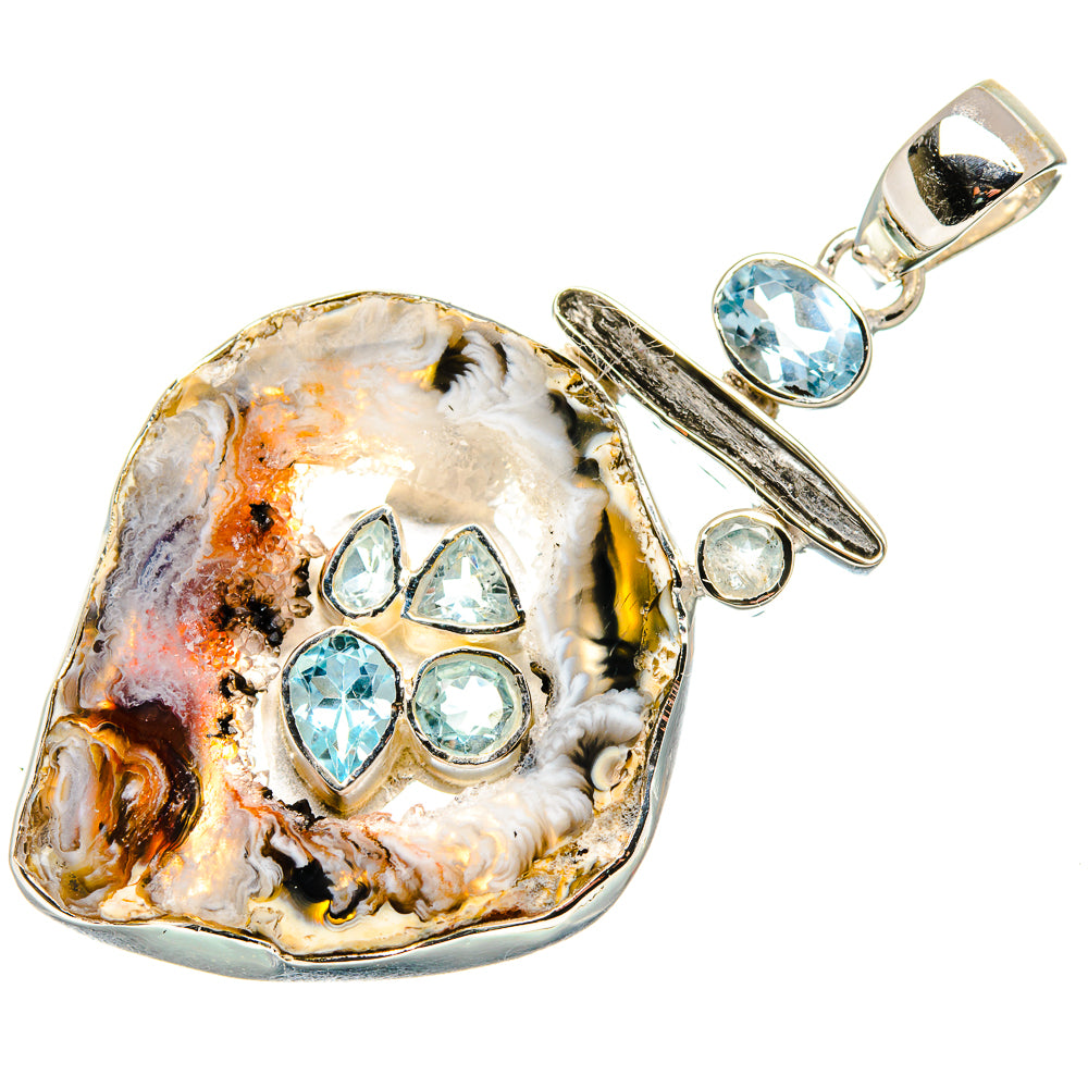 Occo Geode, Blue Topaz Pendants handcrafted by Anasilvercos - PD36468 - Photo 2
