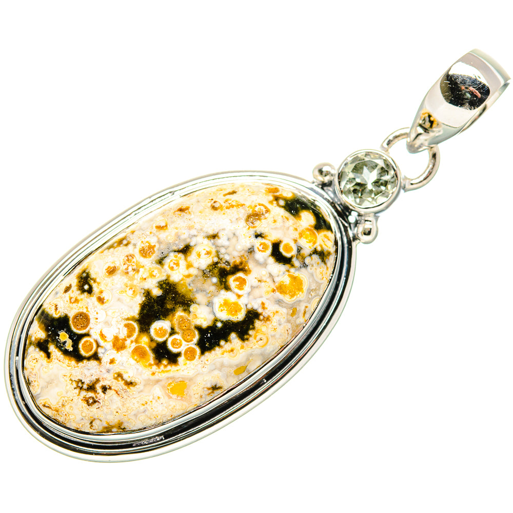 Ocean Jasper, White Quartz Pendants handcrafted by Anasilvercos - PD36474 - Photo 2