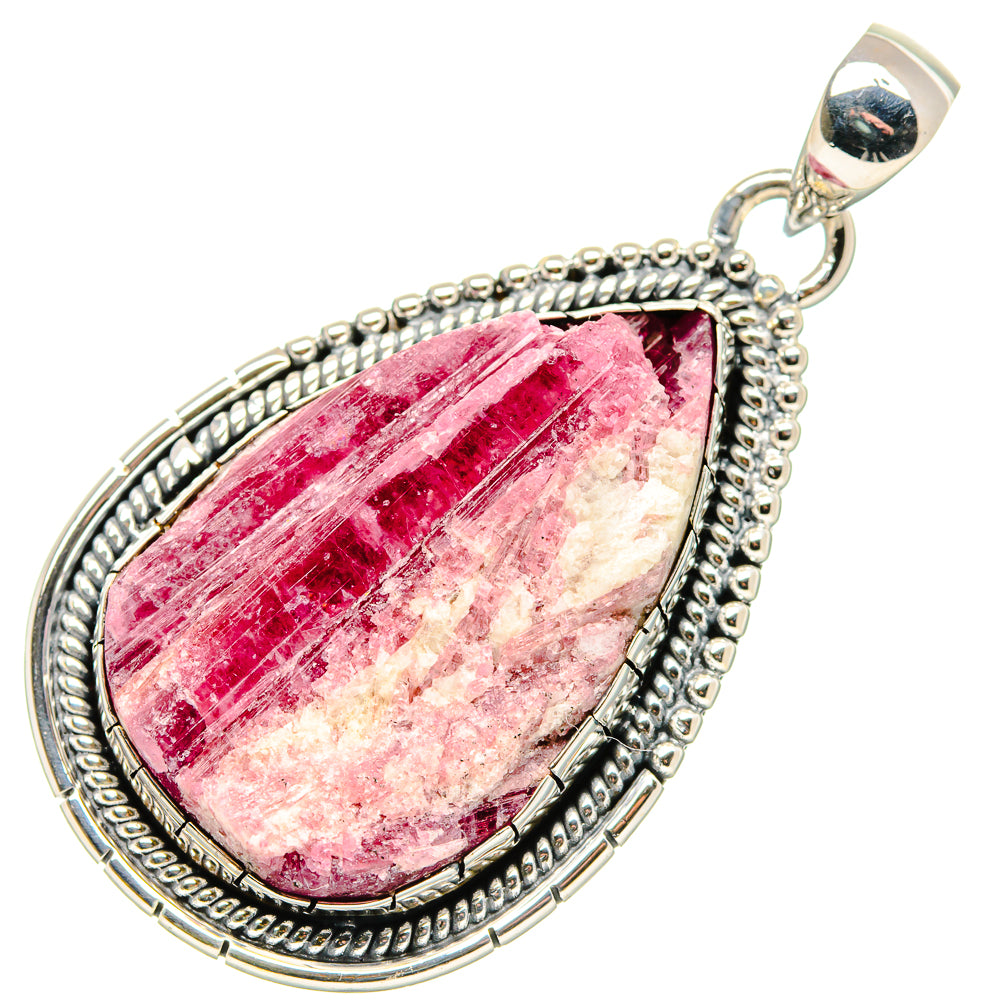 Pink Tourmaline In Quartz Pendants handcrafted by Anasilvercos - PD36481 - Photo 2