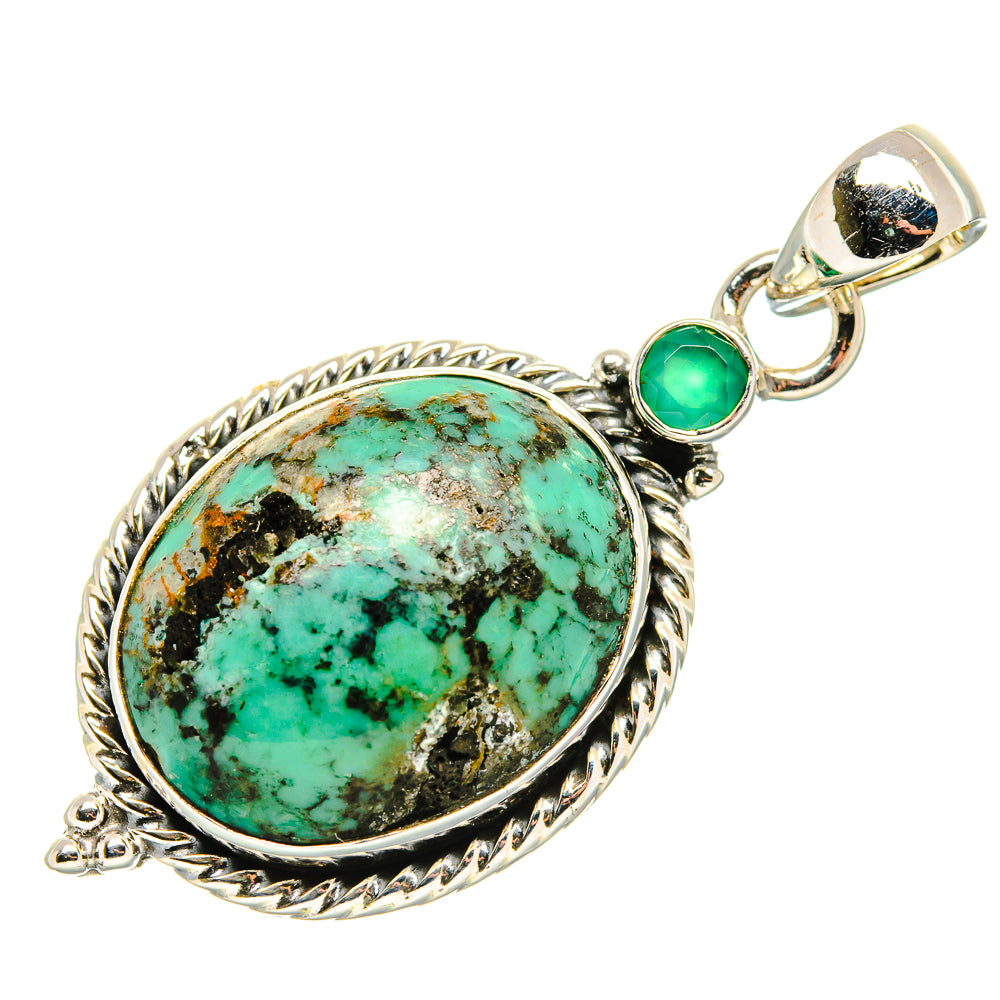 African Turquoise Jasper Pendants handcrafted by Anasilvercos - PD36512 - Photo 2