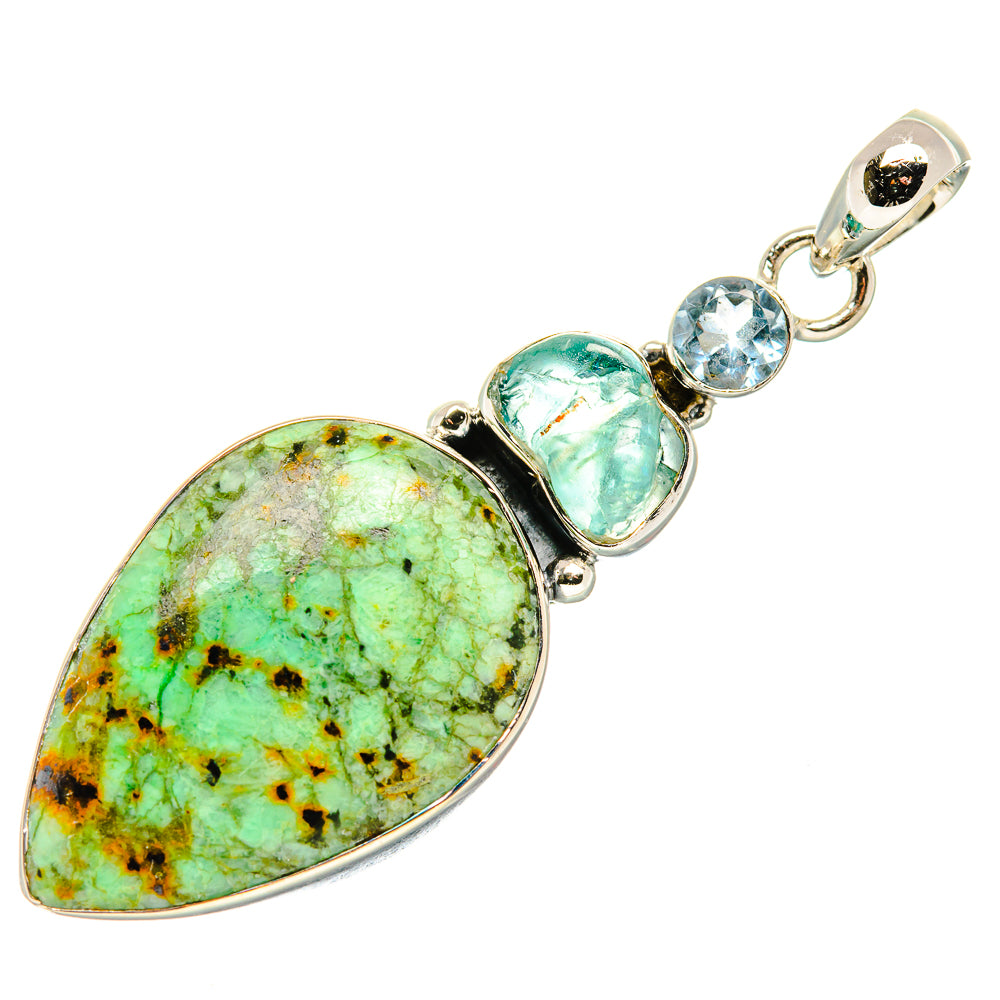 African Turquoise Jasper Pendants handcrafted by Anasilvercos - PD36520 - Photo 2