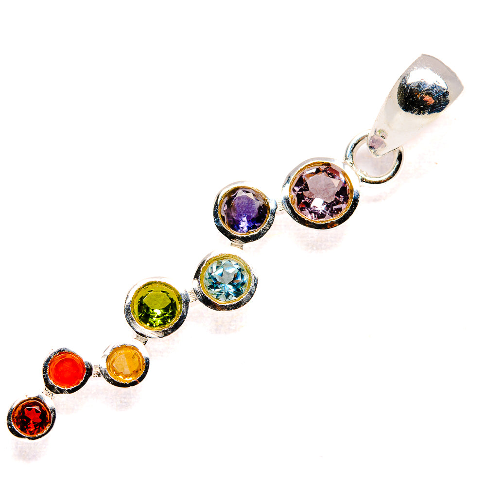 Multi-stone Rainbow Chakra Pendants handcrafted by Anasilvercos - PD36556 - Photo 2