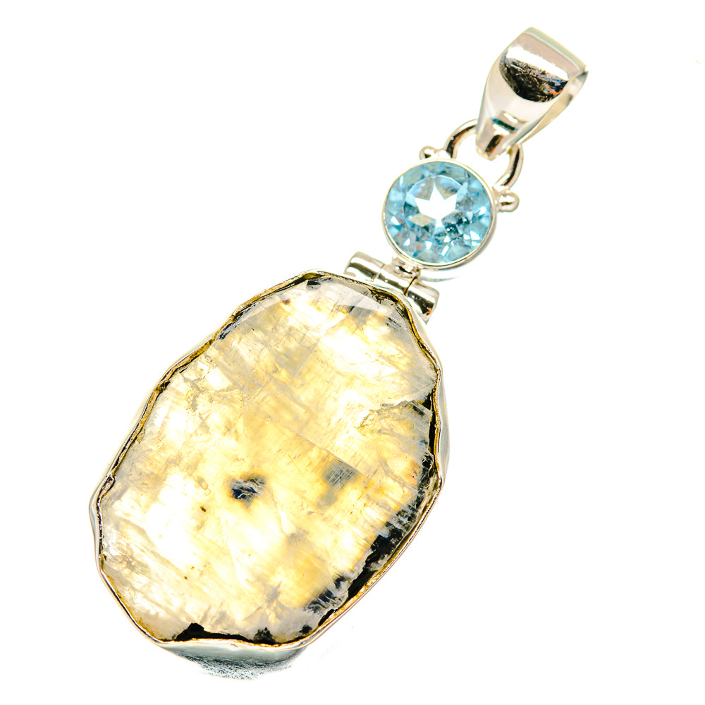 Rainbow Moonstone Pendants handcrafted by Anasilvercos - PD3664