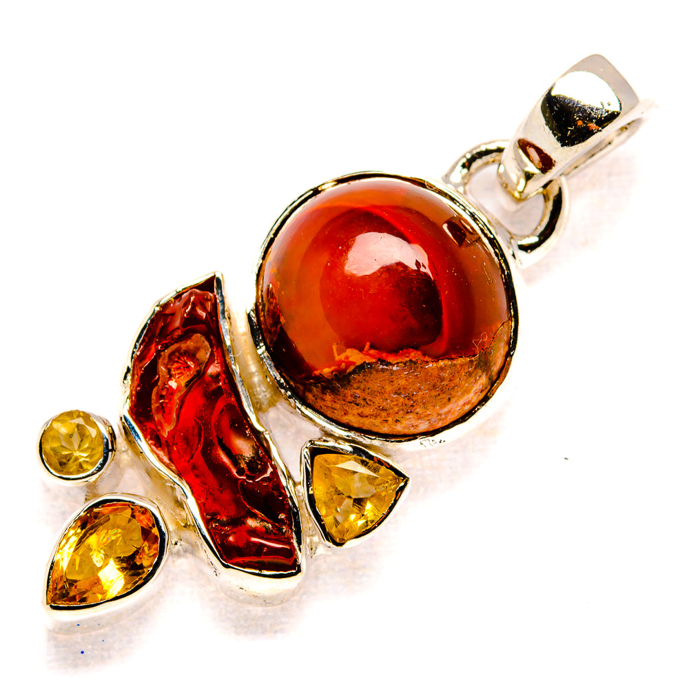 Mexican Fire Opal Pendants handcrafted by Anasilvercos - PD36651 - Photo 2