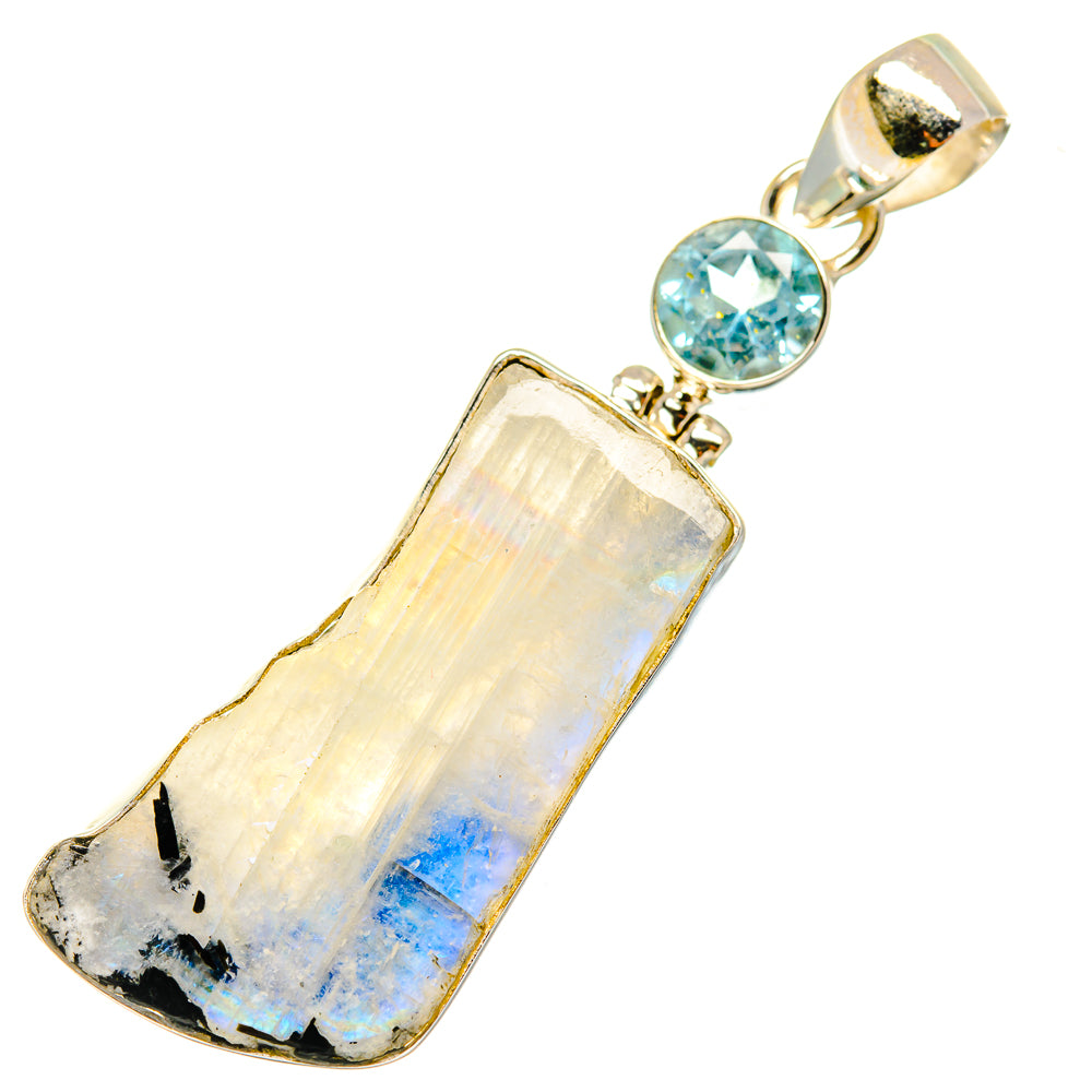 Rainbow Moonstone Pendants handcrafted by Anasilvercos - PD3666