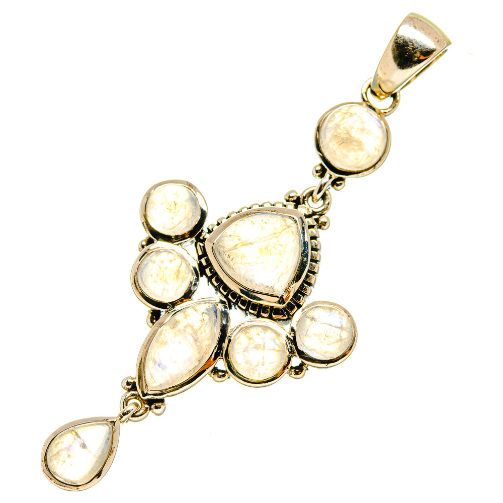 Rainbow Moonstone Pendants handcrafted by Anasilvercos - PD3672