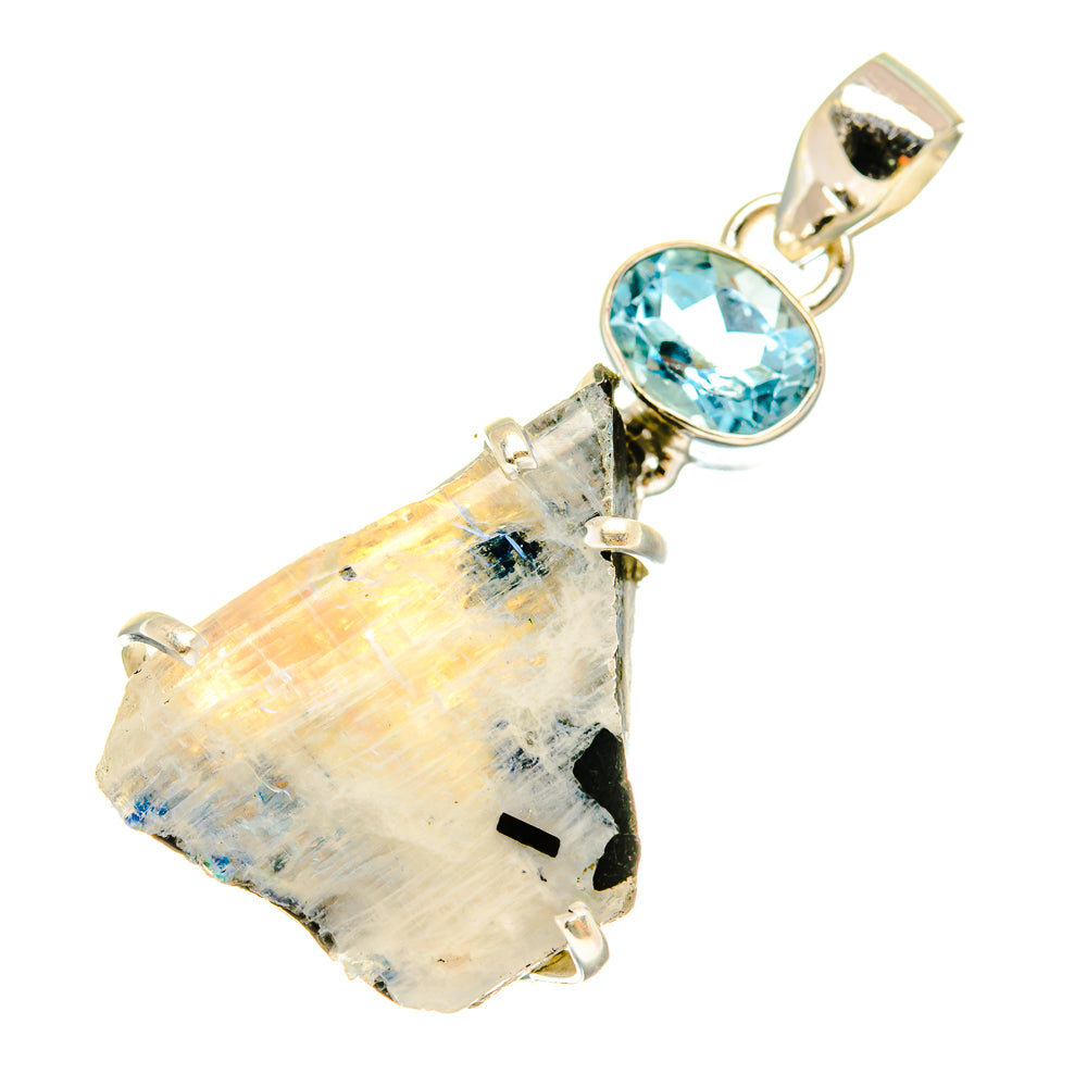 Rainbow Moonstone Pendants handcrafted by Anasilvercos - PD3717