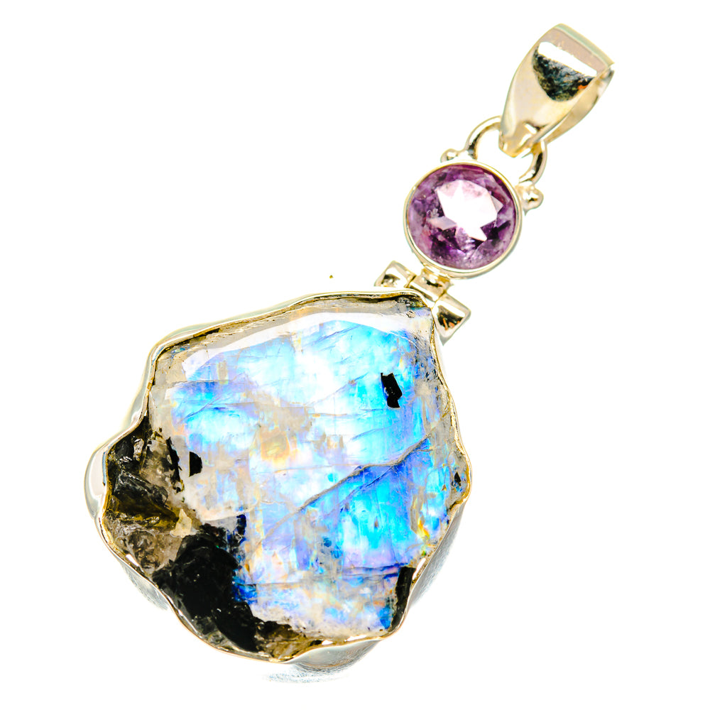 Rainbow Moonstone Pendants handcrafted by Anasilvercos - PD3718