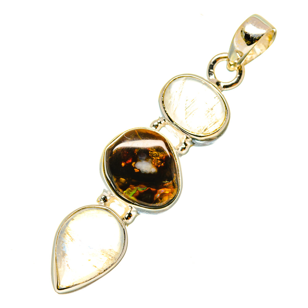 Mexican Fire Agate Pendants handcrafted by Anasilvercos - PD3747