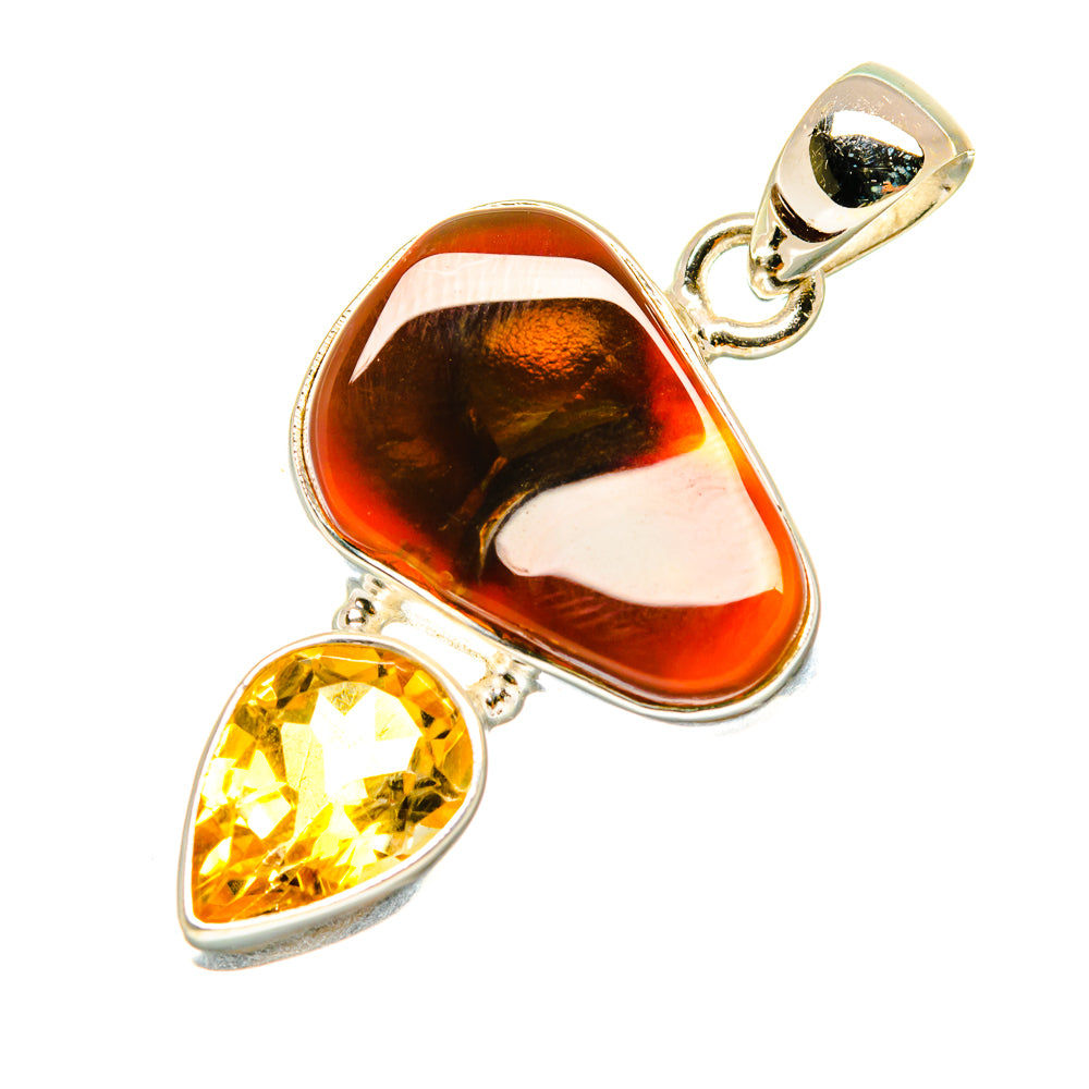 Mexican Fire Agate Pendants handcrafted by Anasilvercos - PD3761