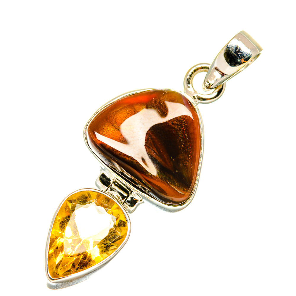Mexican Fire Agate Pendants handcrafted by Anasilvercos - PD3762