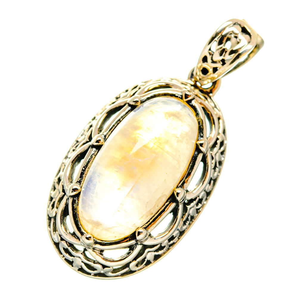 Rainbow Moonstone Pendants handcrafted by Anasilvercos - PD3821