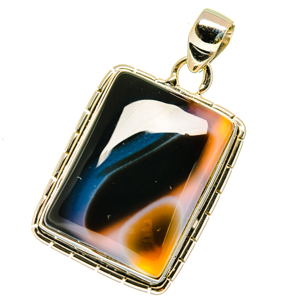 Black Botswana Agate Pendants handcrafted by Anasilvercos - PD3830