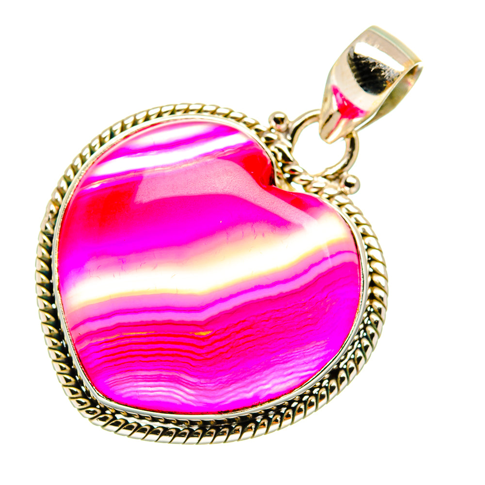 Pink Botswana Agate Pendants handcrafted by Anasilvercos - PD3836