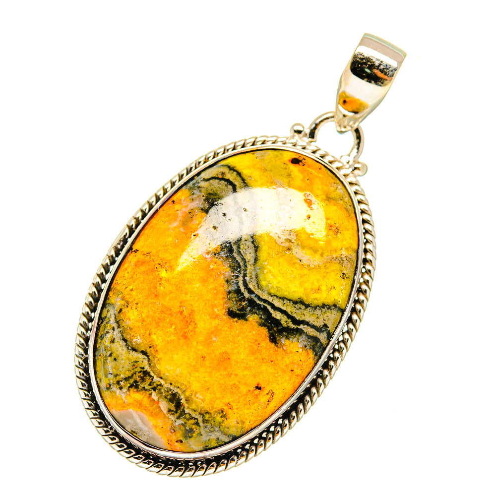 Bumble Bee Jasper Pendants handcrafted by Anasilvercos - PD3839