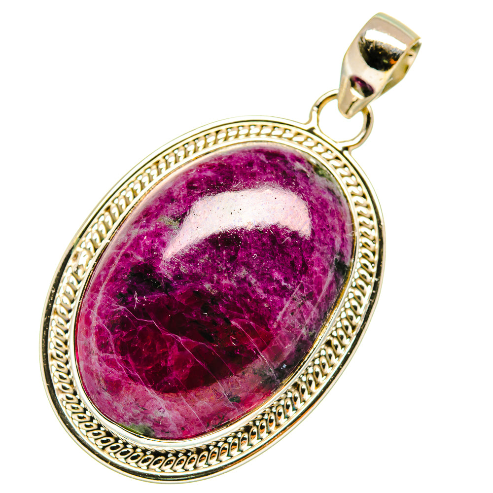 Ruby Zoisite Pendants handcrafted by Anasilvercos - PD3841