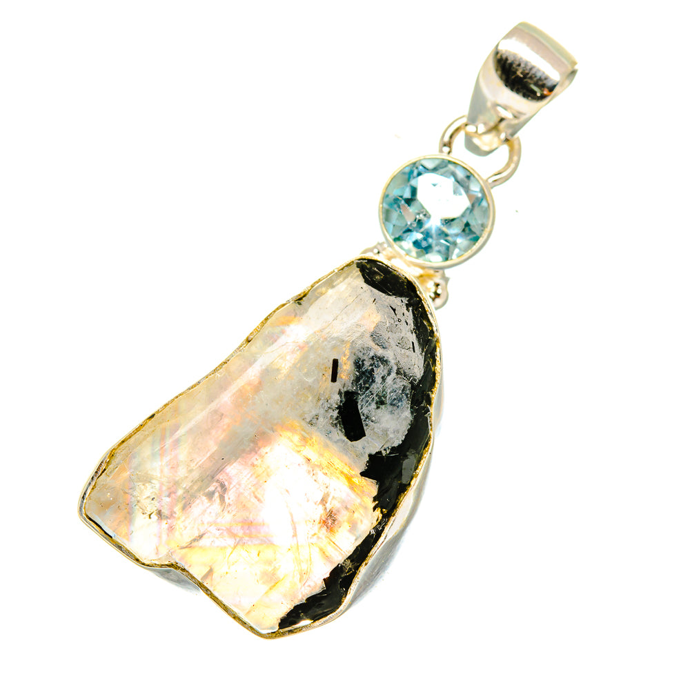 Rainbow Moonstone Pendants handcrafted by Anasilvercos - PD3856