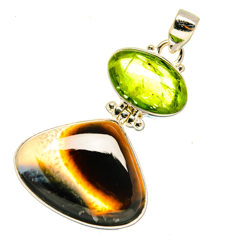 Black Botswana Agate Pendants handcrafted by Anasilvercos - PD3894