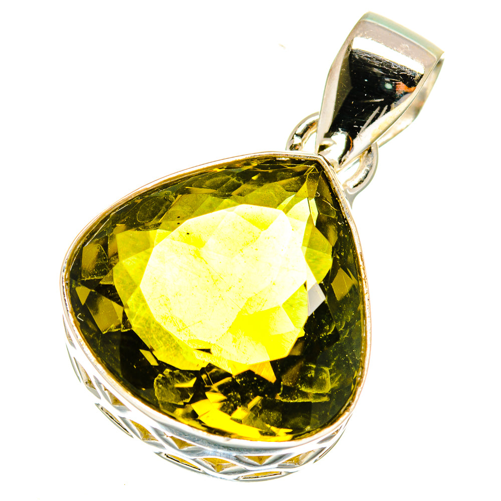 Olive Quartz Pendants handcrafted by Anasilvercos - PD3924