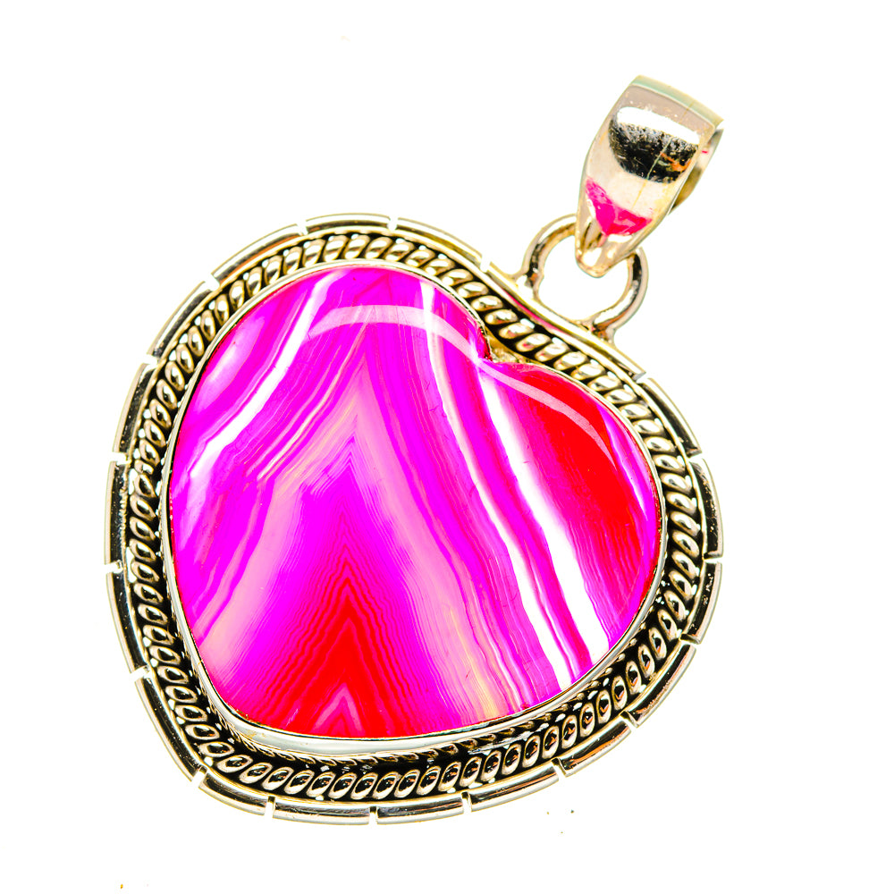 Pink Botswana Agate Pendants handcrafted by Anasilvercos - PD3961