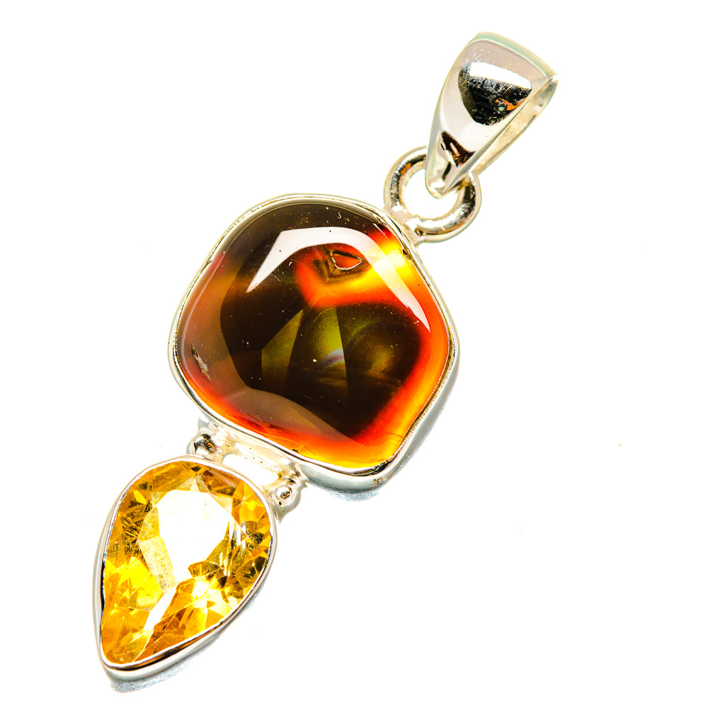 Mexican Fire Agate Pendants handcrafted by Anasilvercos - PD3963