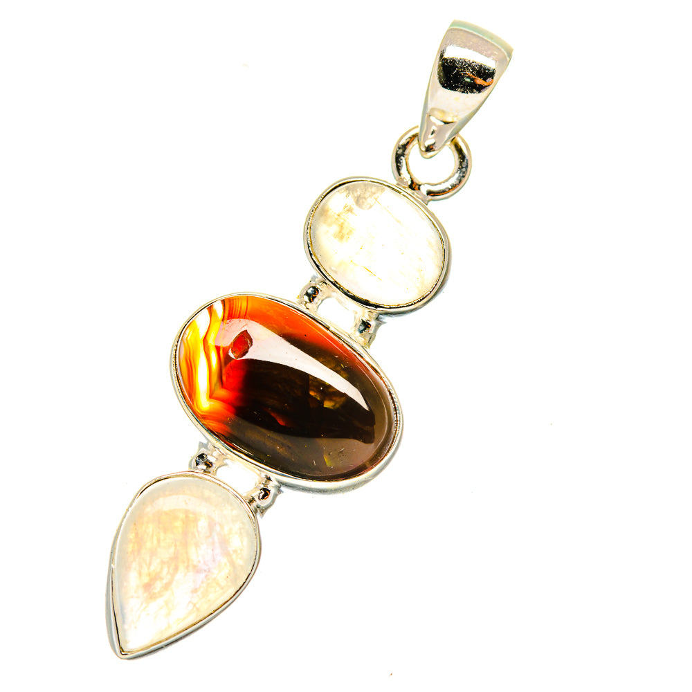 Mexican Fire Agate Pendants handcrafted by Anasilvercos - PD3970