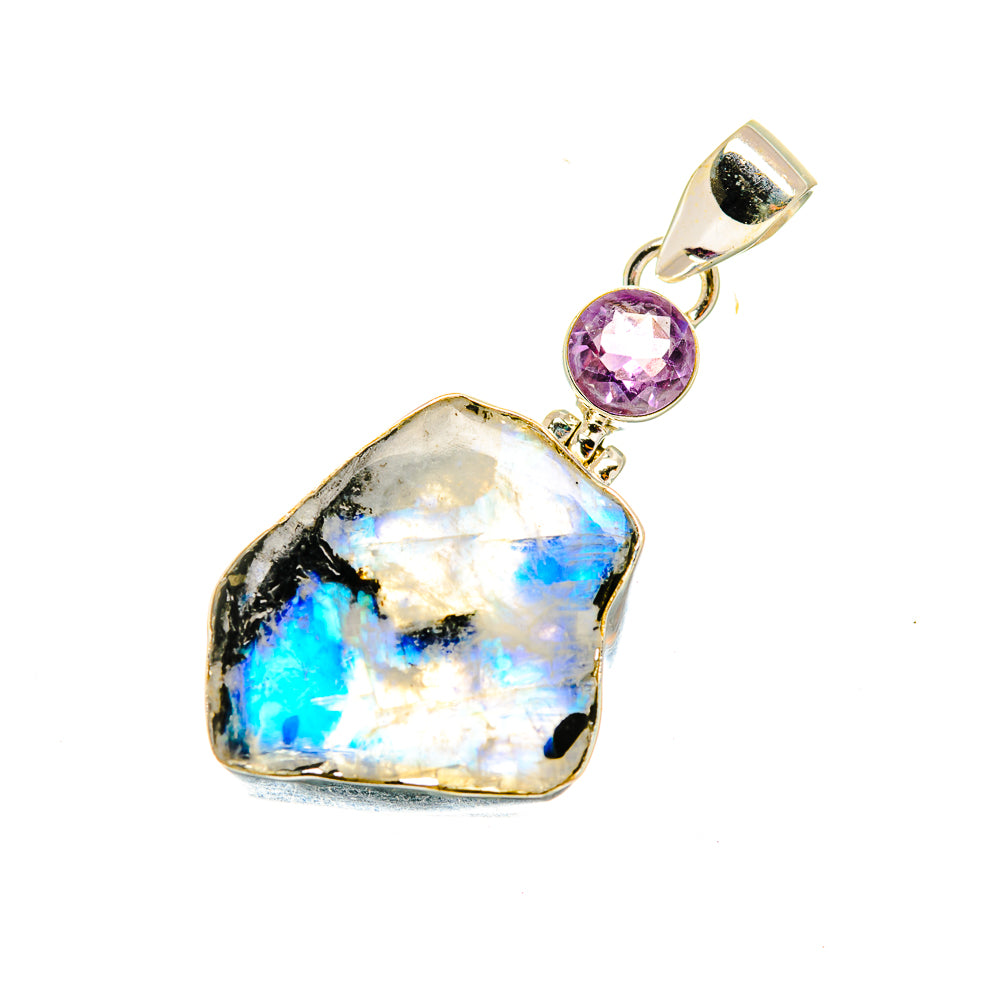 Rainbow Moonstone Pendants handcrafted by Anasilvercos - PD4002