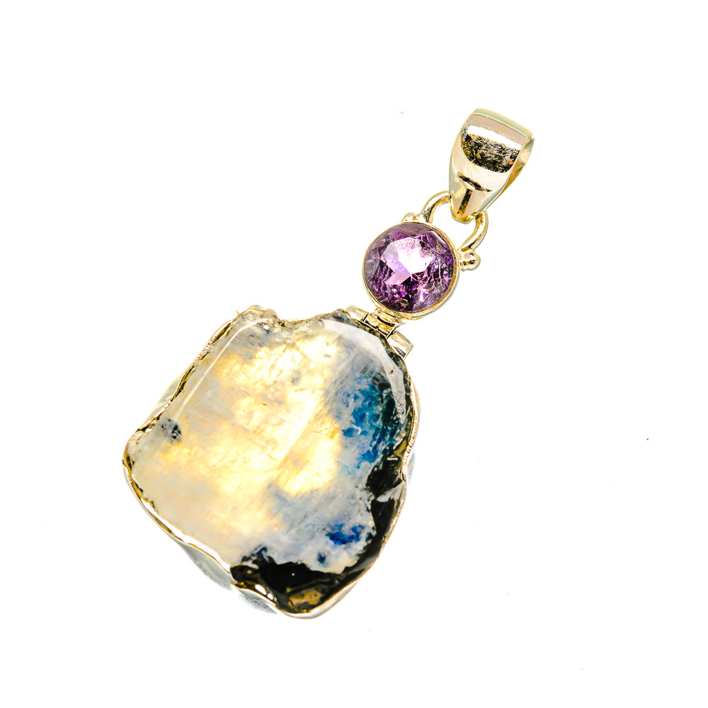 Rainbow Moonstone Pendants handcrafted by Anasilvercos - PD4005