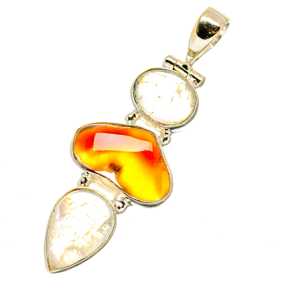 Mexican Fire Agate Pendants handcrafted by Anasilvercos - PD4019