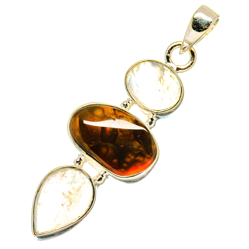 Mexican Fire Agate Pendants handcrafted by Anasilvercos - PD4023