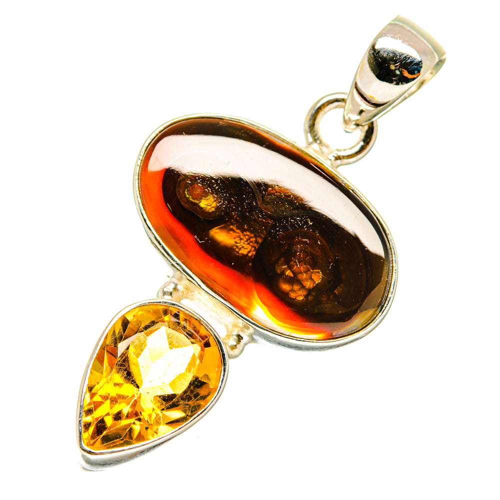 Mexican Fire Agate Pendants handcrafted by Anasilvercos - PD4024