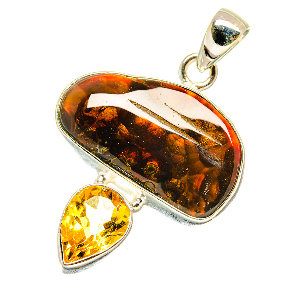Mexican Fire Agate Pendants handcrafted by Anasilvercos - PD4026