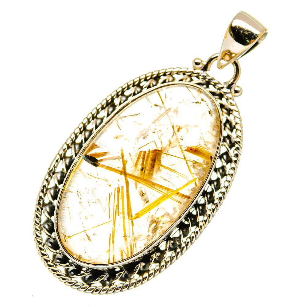 Rutilated Quartz Pendants handcrafted by Anasilvercos - PD4034