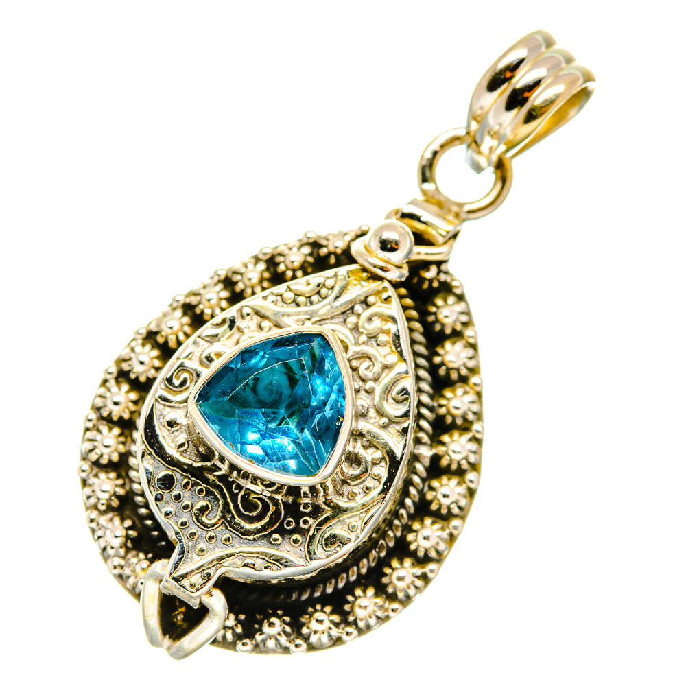 Blue Topaz Pendants handcrafted by Anasilvercos - PD4061