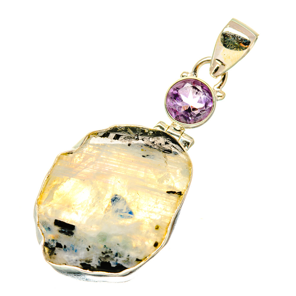 Rainbow Moonstone Pendants handcrafted by Anasilvercos - PD4107