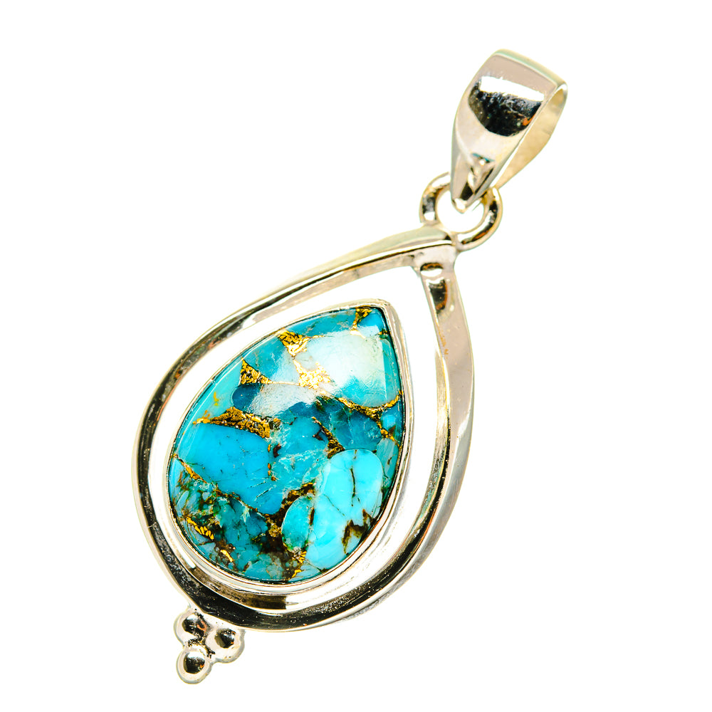 Blue Copper Composite Turquoise Pendants handcrafted by Anasilvercos - PD4129